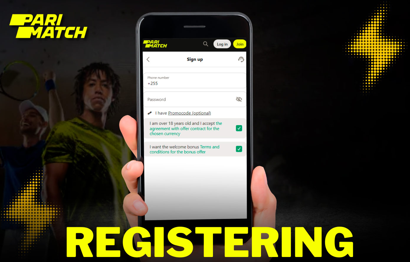 Registration through the Parimatch mobile application
